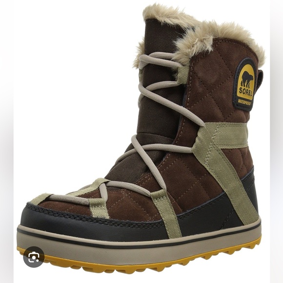 Sorel Shoes - NEW Sorel Glacy Explorer tie up waterproof brown quilted fur lined boots size 6